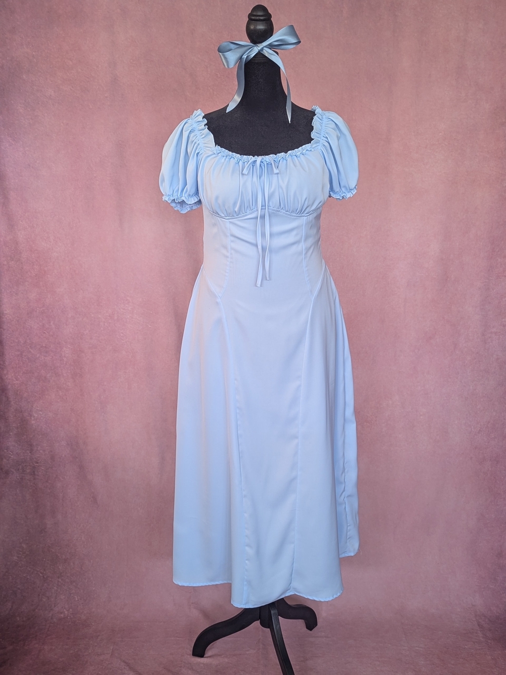 Shein Powder Blue Peasant Maxi Dress